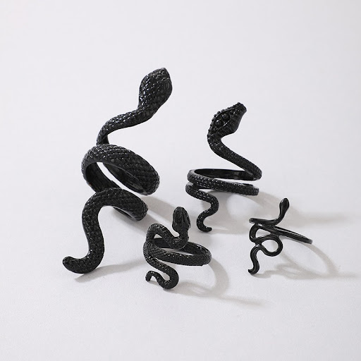 Title 1, Punk Mens Serpentine Ring Set of 4 Rings. Bold...