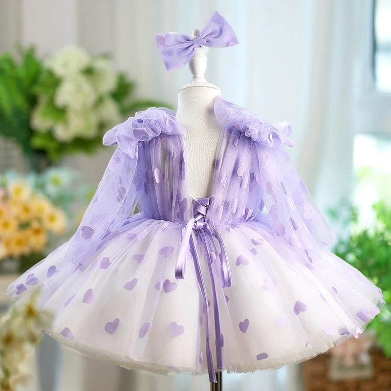 Ljubičasta Tutu Haljina za Devojčice sa Mašnicom, Gauzy Princeza Haljina, Savršena za Proslave, Purpurna Ljubav!