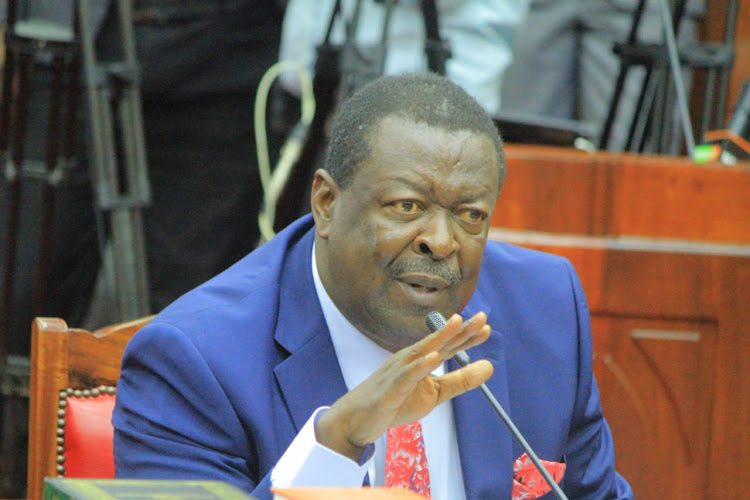 Prime Cabinet secretary nominee Musalia Mudavadi speaking during the vetting of cabinet secretaries.