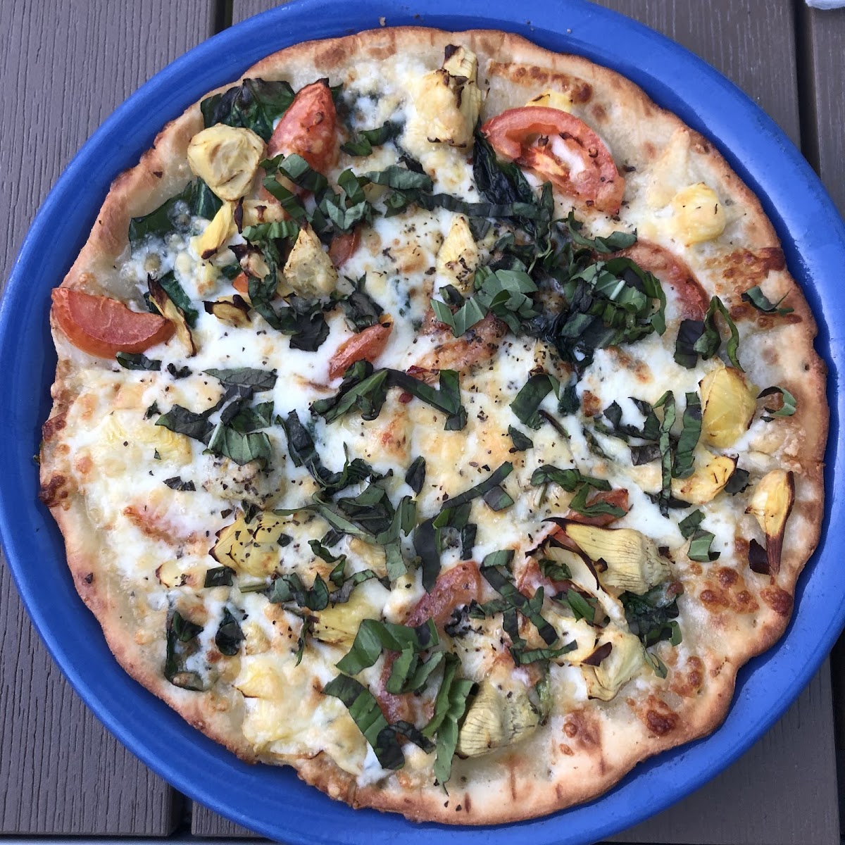 Amazing gluten free pizza! This crust is the best ever.