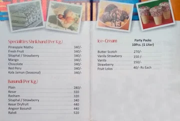 King Ice Cream menu 