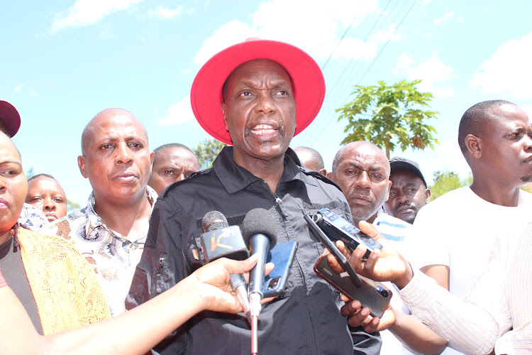Jubilee party secretary general Jeremiah Kioni in Murang'a county on March 15, 2024.