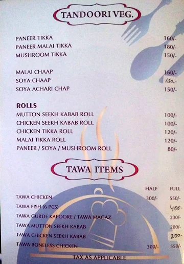 Bhashi's Family Restaurant menu 