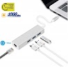 Cáp Chuyển Usb Type C To Lan 1Gbps Tốc Độ Cao + 3 Port Usb 3.0 Vỏ Nhôm - Hub Conventer