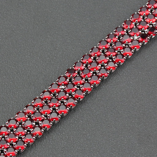 Title 3, Quality Red Garnet Bridal Jewelry Link Chain Ex...
