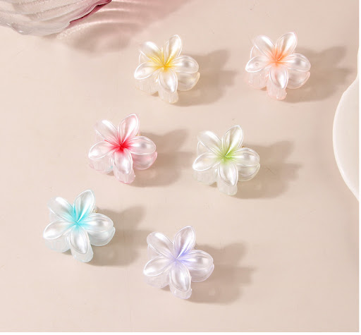 Title 4, Small Size 4cm Pearlescent Flowers Barrettes Sw...