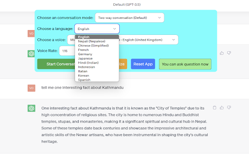 Two Way Voice for ChatGPT