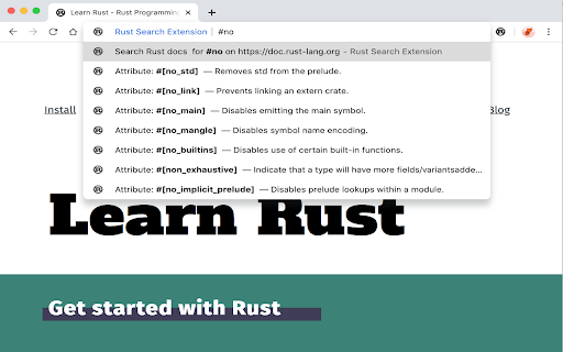 Rust Search Extension