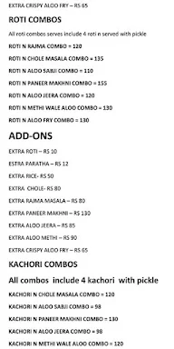 Roti N Paratha menu 1