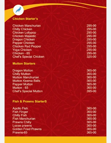 Blue Jay Hotels & Restaurants menu 