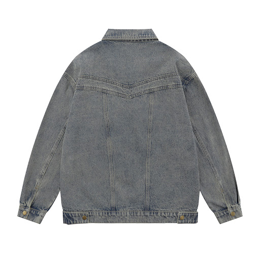 Title 7, Retro Workwear Pocket Zipper Denim Clothes Jack...