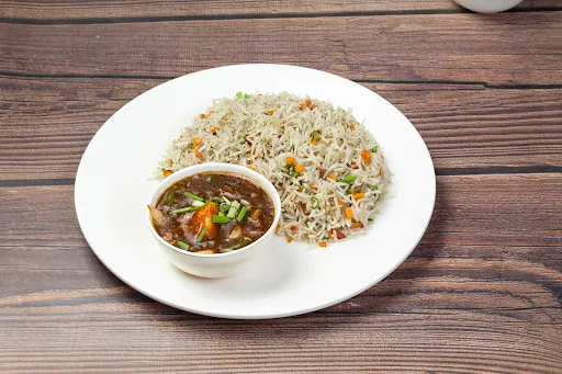 Veg Fried Rice And Chilly Paneer