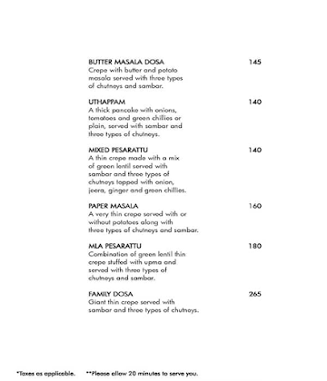 Dharani menu 