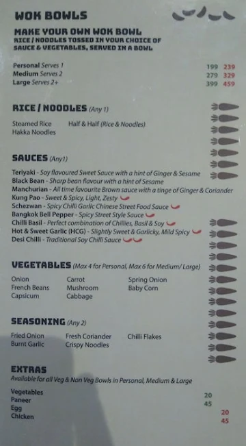 Wok Express menu 