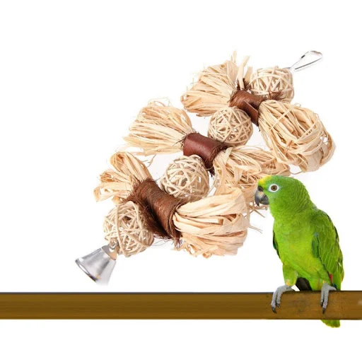 Natural Chew Toy For Pet Bird Parrot Macaw Parakeet Lovebird Bite Swing Cage Toy Loofah Vine Ball Cage Birds Hanging Acc