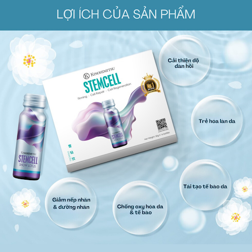 Nước uống chống lão hóa từ tế bào gốc Kinohimitsu Stem Cell (10 chai x 50ml)