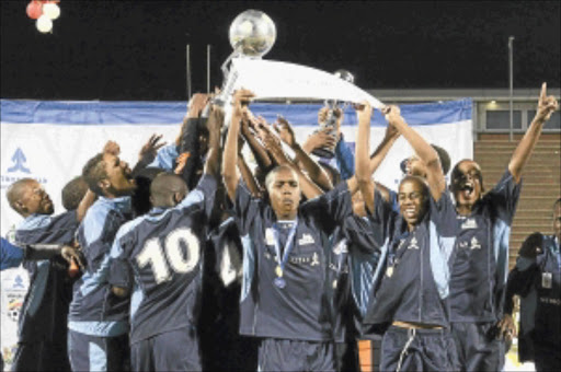 OFF TO fRANCE: Rosina Sedibane High players celebrate after winning the Metropolitan Sasfa U-16 Cup in Durban at the weekend. Photo: Gallo Images