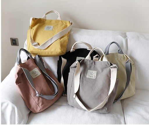 Title 7, Korean Art Canvas Shoulder Bag Handbag, Simple ...