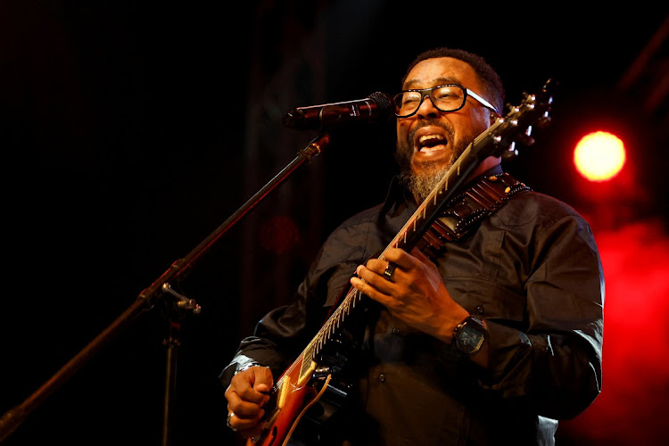 South African musician Ernie Smith performs at the Standard Bank Joy of Jazz concert in Johannesburg on Friday