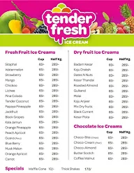 Tender Fresh Ice Creams menu 1