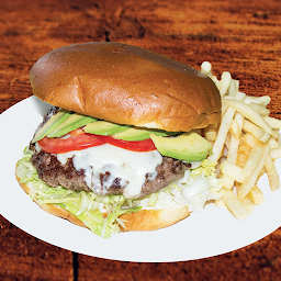 Avocado Cheeseburger and Fries