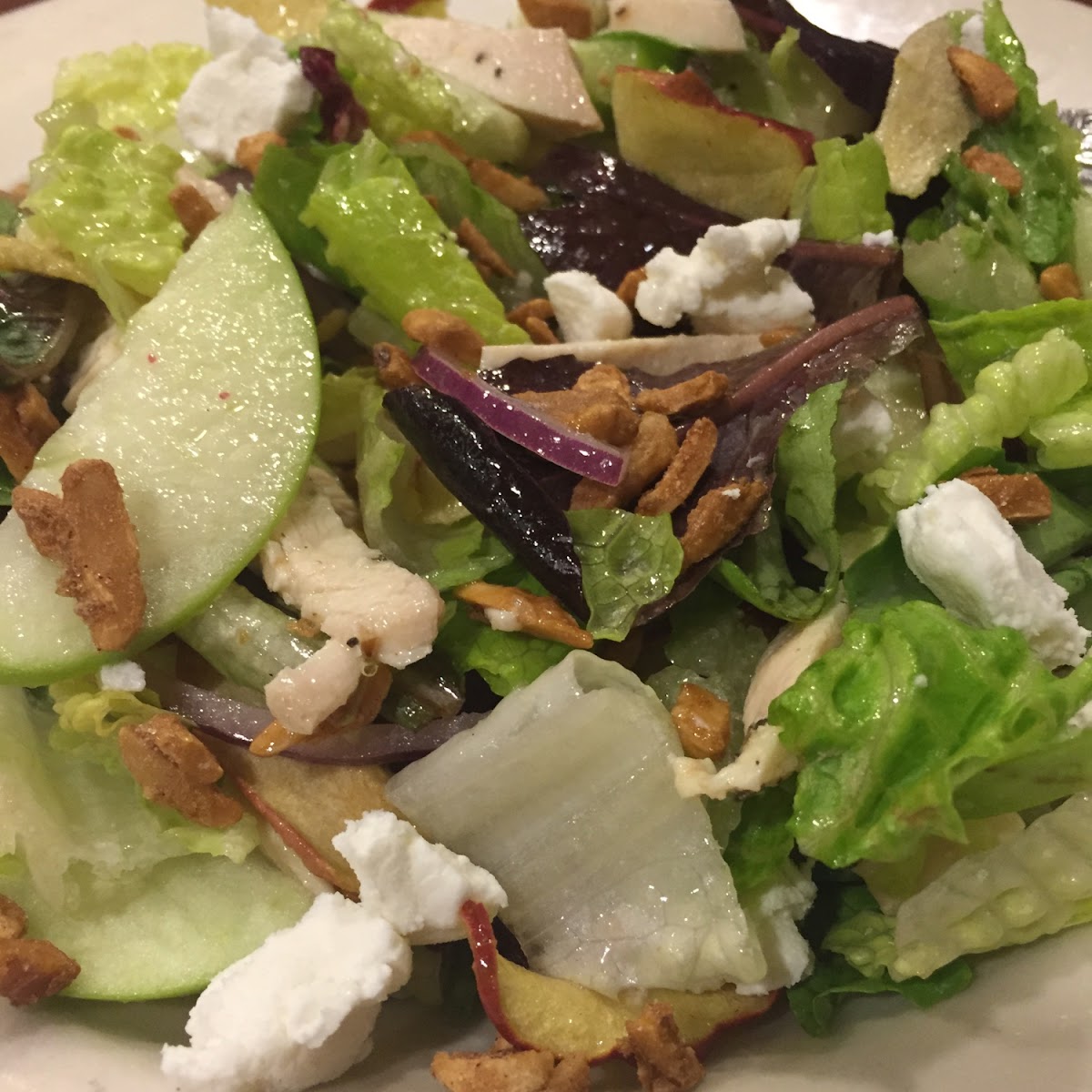 Chicken Apple goat cheese salad