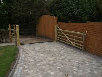 Block paving with field gate  album cover