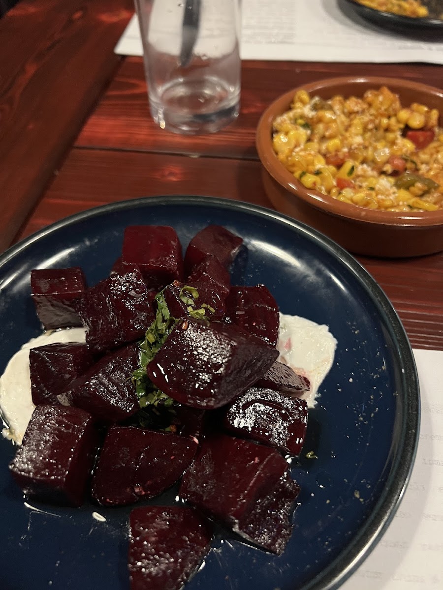 Beets with goat cheese cream