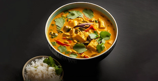 Chicken Thai Yellow Curry With Steam Rice