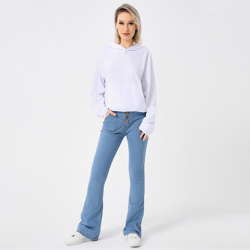 Title 18, Stylish loose-fitting hoodie with solid red col...