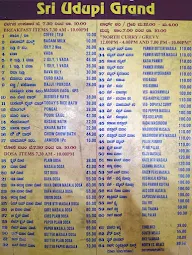 Sri Udupi Grand menu 3