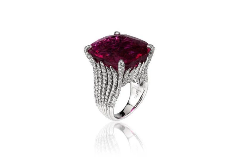 Title 3, Bague de luxe en rubis pour femme, géométrique ...