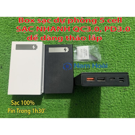 Mạch Sạc Dự Phòng 5 Cell Hổ Trợ Sạc Nhanh Qc 3.0, Pd 3.0 + Box Sạc 5 Cell | Model: Cx5(Pd)