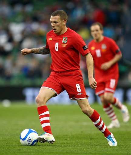 Craig Bellamy of Wales in action during the Carling Nations Cup match between Northern Ireland and Wales at the Aviva Stadium on May 27, 2011 in Dublin, Ireland