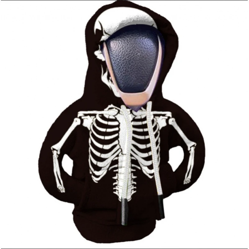 Halloween Skull Hoodie Car Gear Handle Cover, adding a spooky and fun touch to your car interior. Easy to install and us