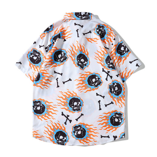 Title 7, Mens Casual Beach Skull Print Shirt Shorts Set...