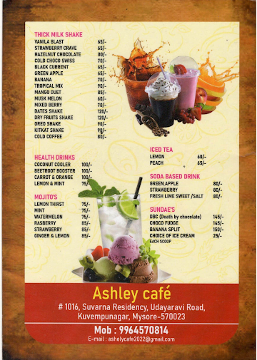 Ashley Cafe menu 