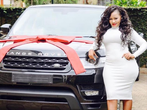 Vera Sidika beside her car / COURTESY