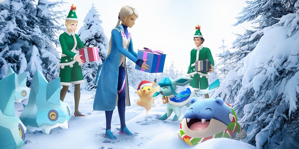 Blanche receiving gifts from trainers in holiday outfits
