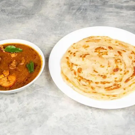 2 Parotta Chicken Varutharacha Curry