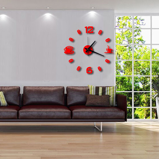 Title 2, Red heart DIY paste clock Personality mute livi...