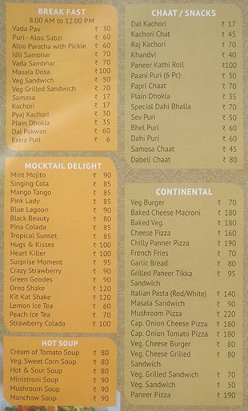 Apple Caterers menu 