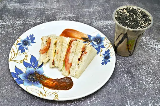 Cucumber Tomato Cheese Sandwich With Any Smoothie [Small]