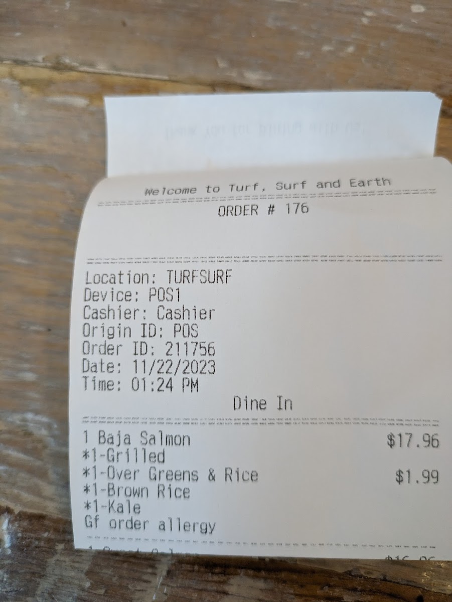 My order was marked as a gluten allergy