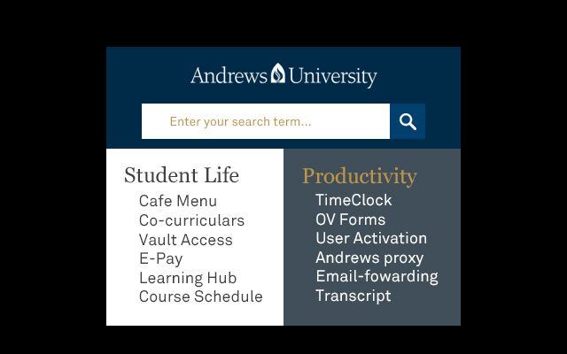 Andrews University chrome extension