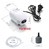 Máy Yg - 9002 Tạo Sủi Khí Oxy Cho Bể Cá Cảnh 2 Đầu Kèm Đầu Sủi Bọt