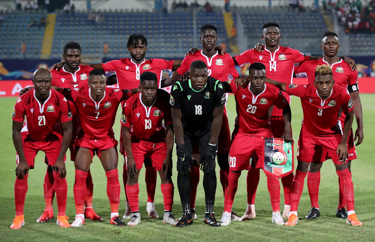 Kenya players pose for a team group photo before the match REUTERS/Suhaib Salem