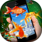 Cover Image of Télécharger Fish on Screen Aquarium Joke -Golden Fish on Phone 5.0 APK