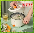 Nồi Lẩu Điện Mini Đa Năng, Ca Nấu Mì Ozhu 2 Nấc Nhiệt Tặng Kèm Giá Hấp Dung Tích 1.8L Công Suất 600W Chất Liệu Cao Cấp