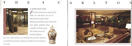 A scan of a Carlton Hotel brochure from the 1990s shows the establishment's once opulent interiors.